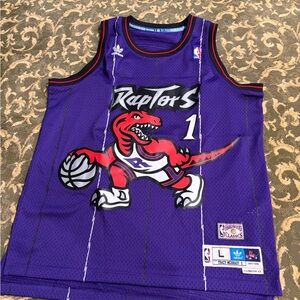 adidas Toronto Raptors Purple and Red Hardwood Classics Jersey